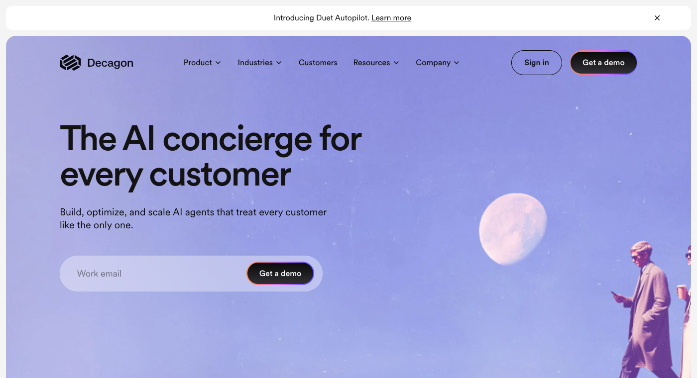 Decagon's homepage in 2026