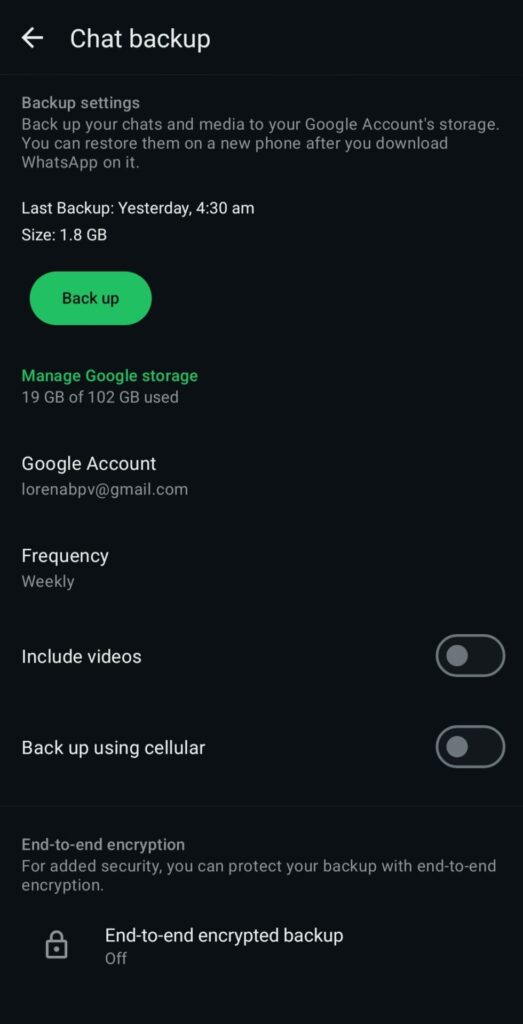 backup and restore whatsapp chats screenshot app