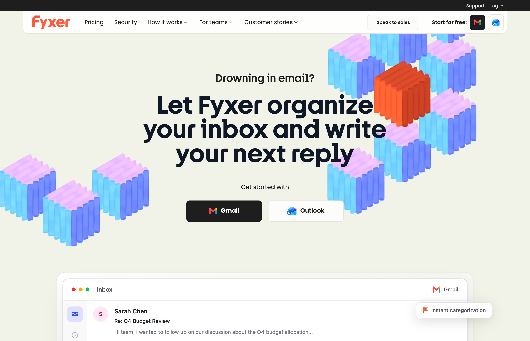 Fyxer's homepage in 2026