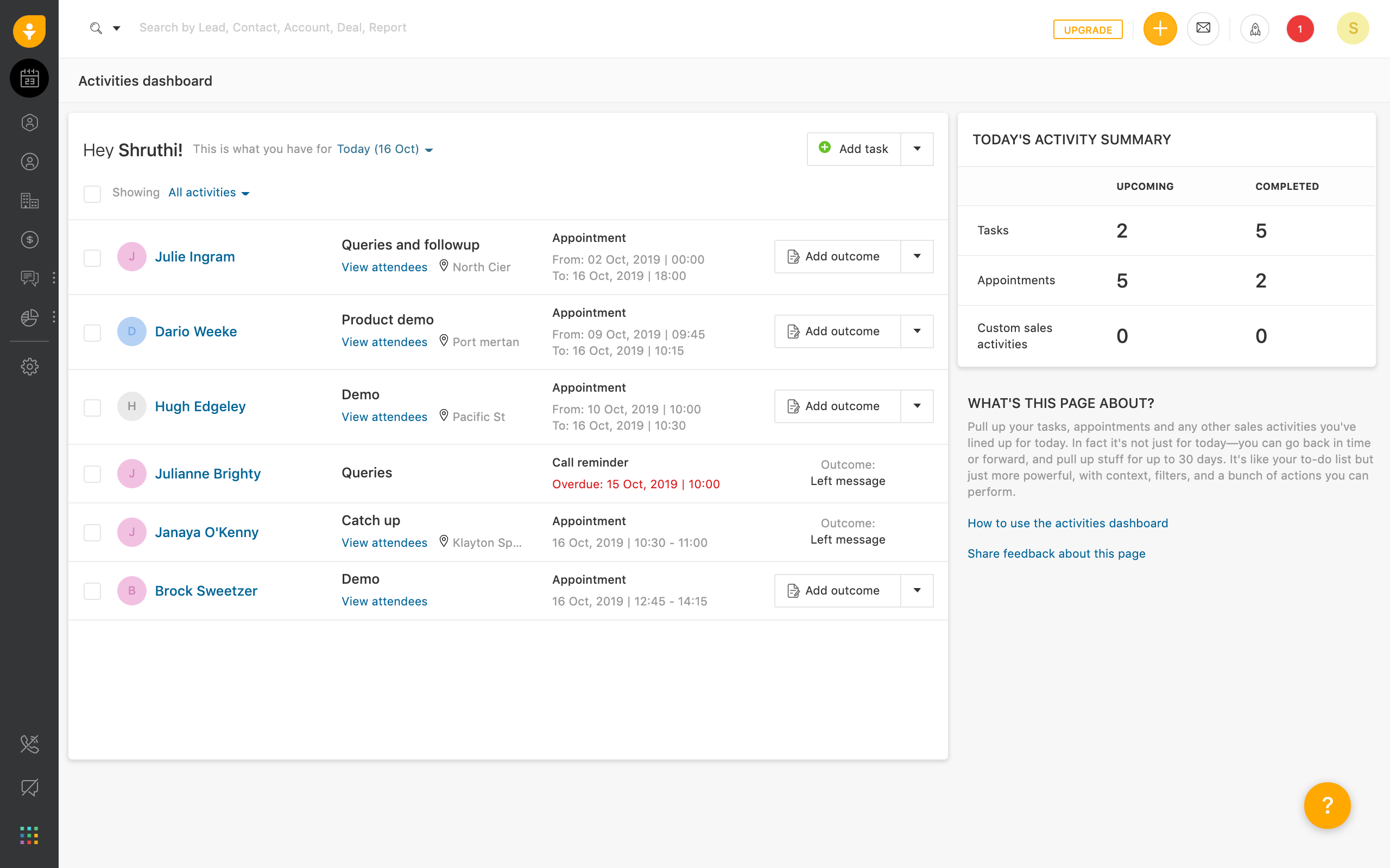 Freshsales printscreen