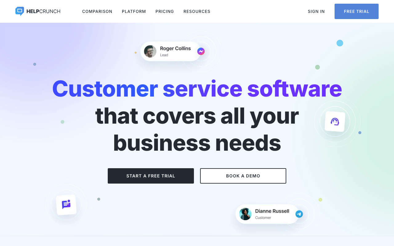 HelpCrunch homepage