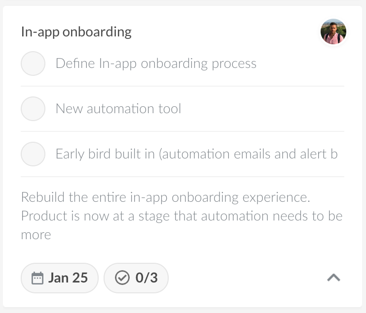 Drag subtasks feature