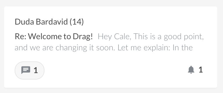 Single Drag card example