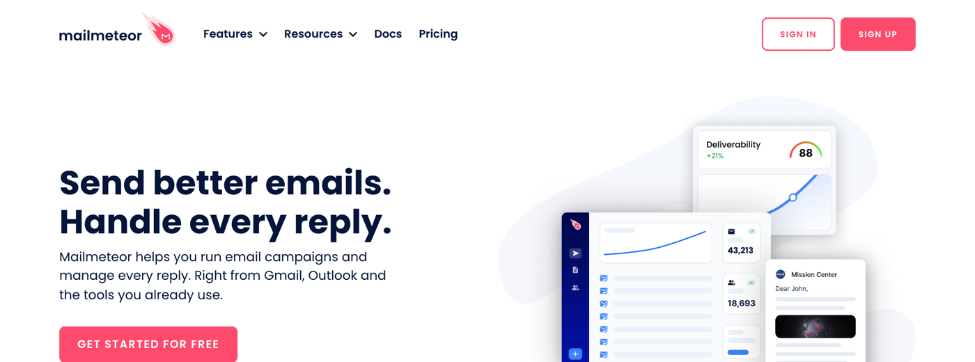 Mailmeteor homepage