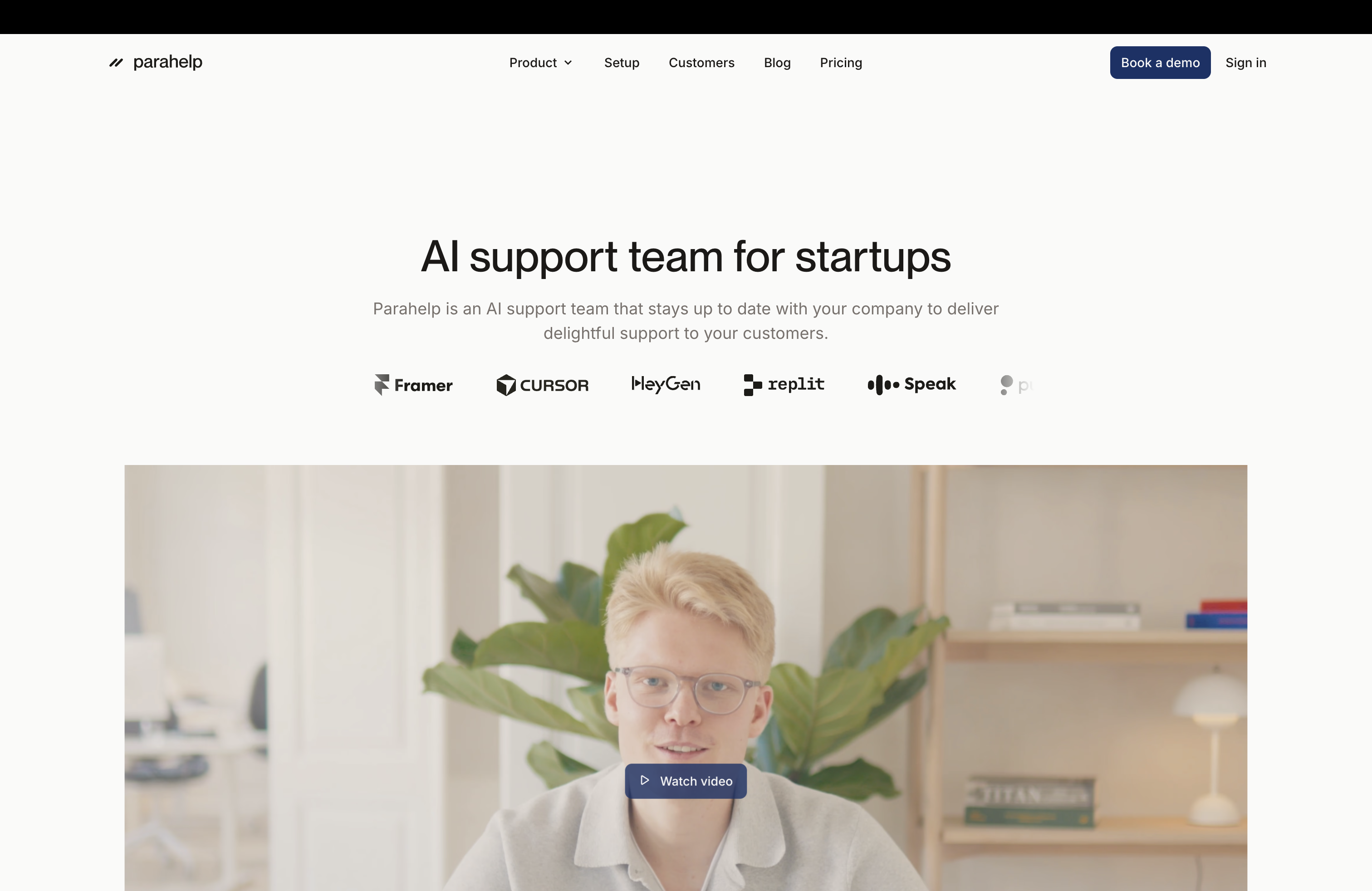 Parahelp AI support for startups