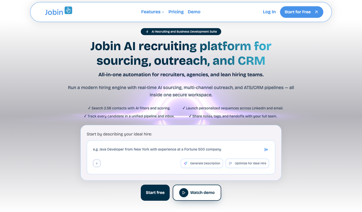 Jobin.cloud homepage