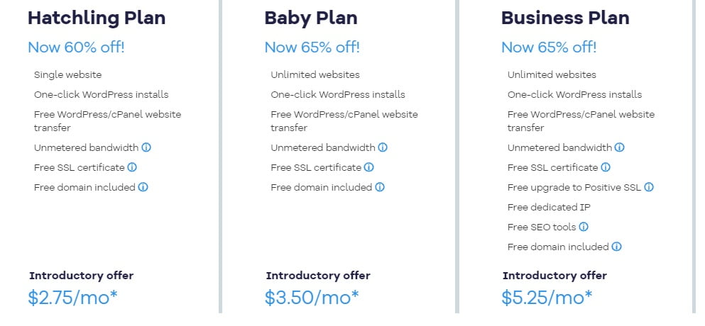hostgator plans