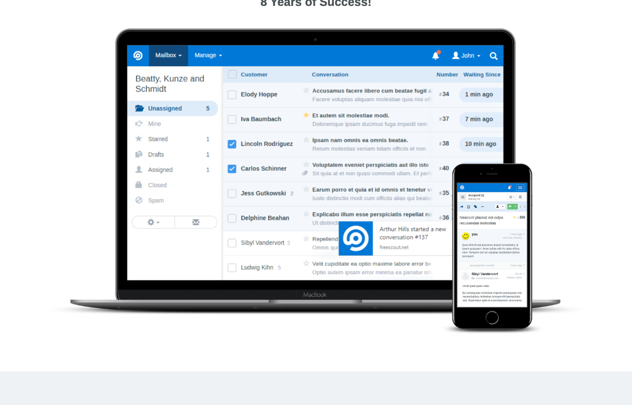 FreeScout shared mailbox interface