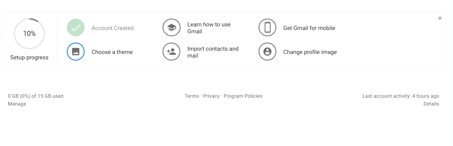 setting gmail
