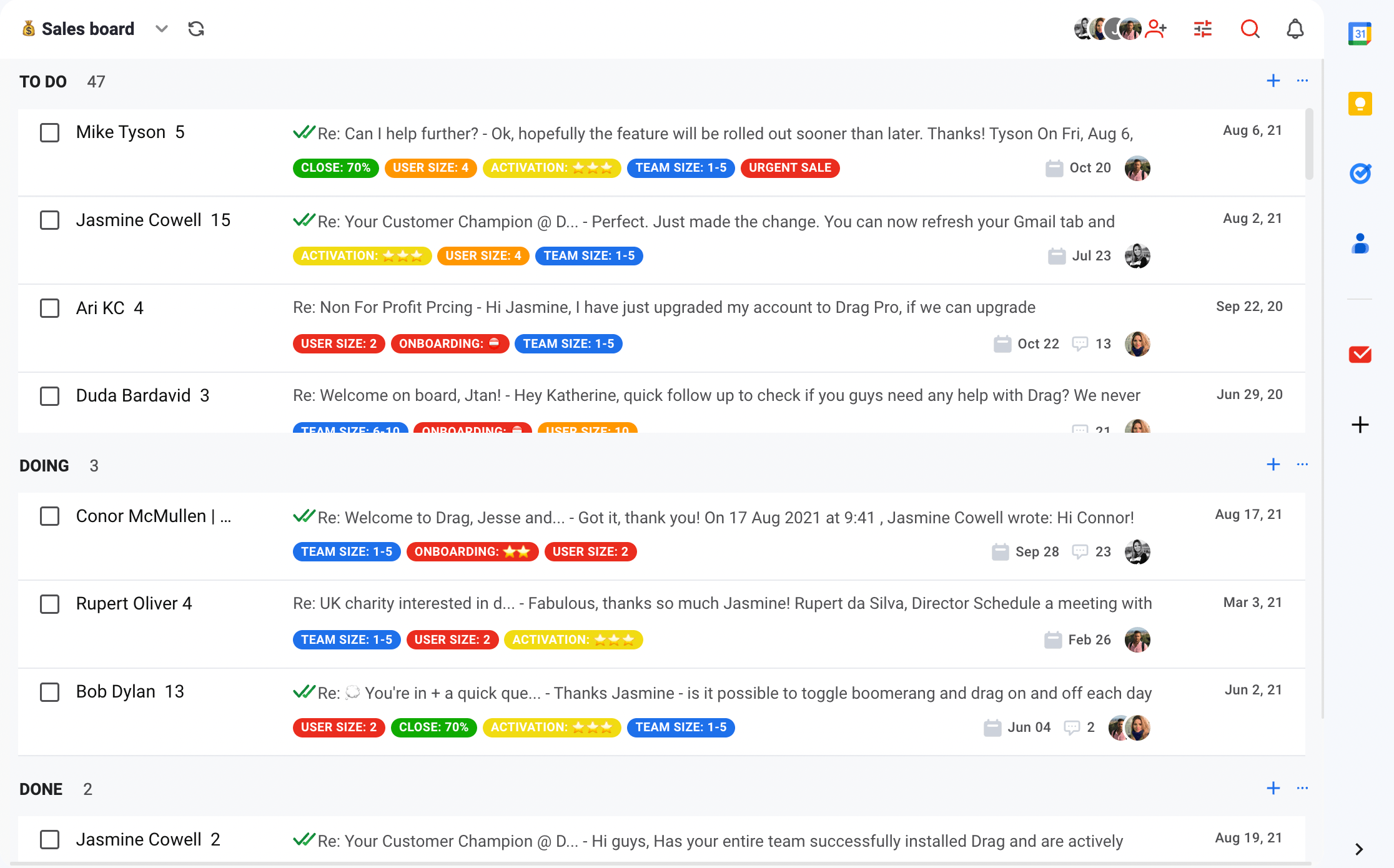 gmail sales crm
