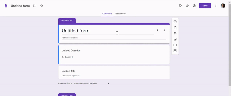 responses tab