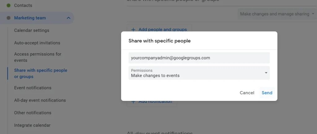 google groups calendar
