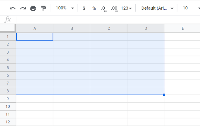 range spreadsheets