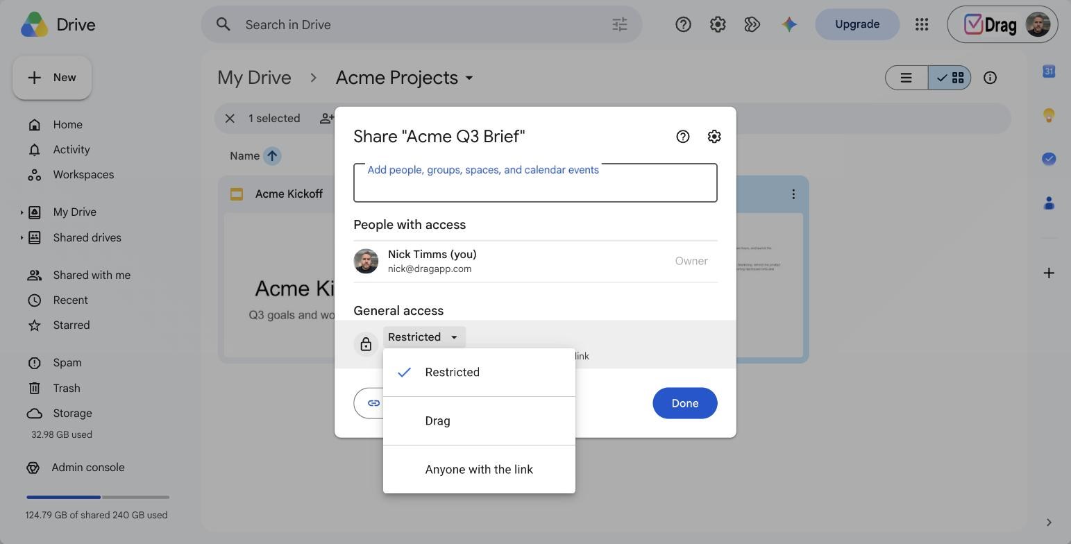 link sharing google drive