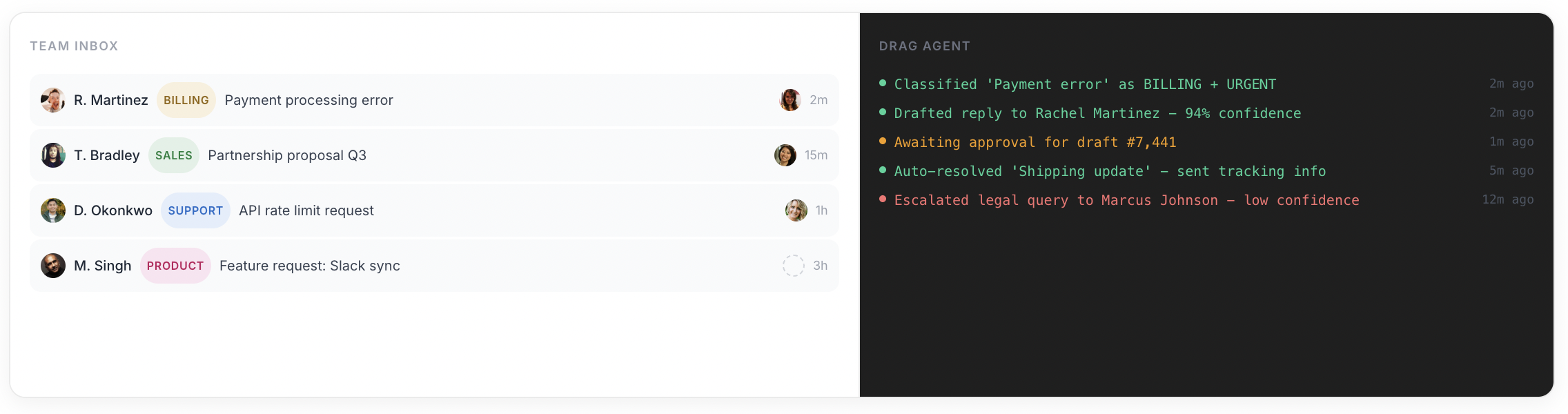 Drag AI assistants