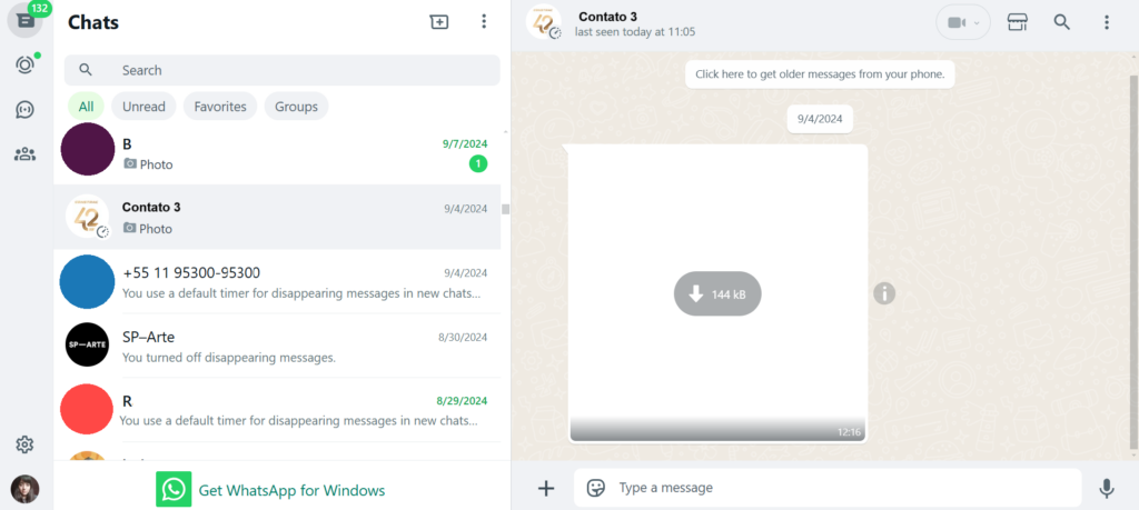 whatsapp business web screenshot