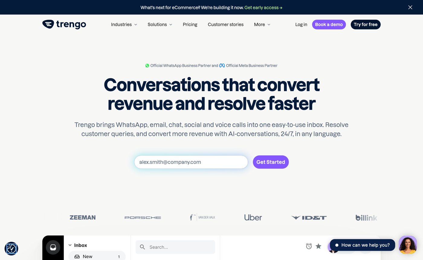 Trengo homepage
