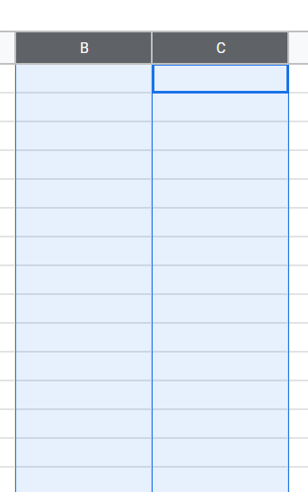 columns spreadsheet