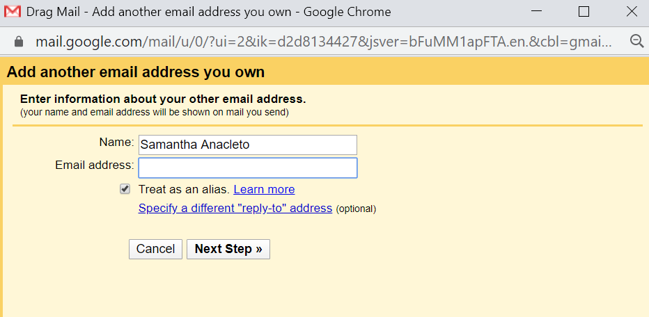 multiple Gmail accounts one inbox step 2
