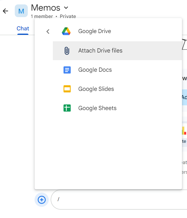 google chat drive files