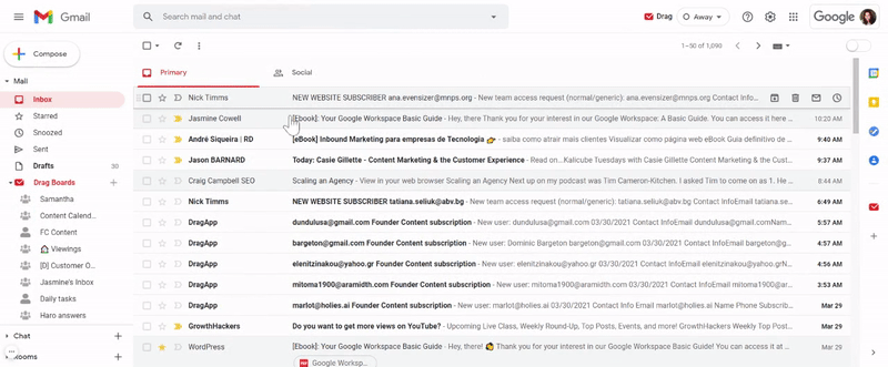Animation of creating a filter in Gmail