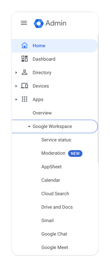 google workspace admin google chat