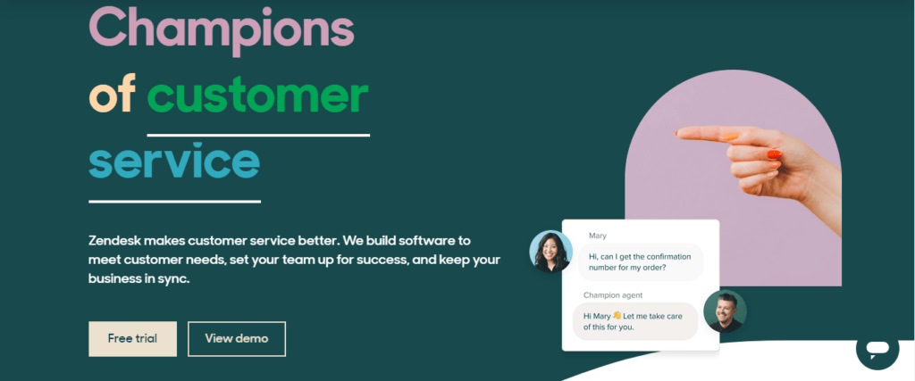 zendesk home page