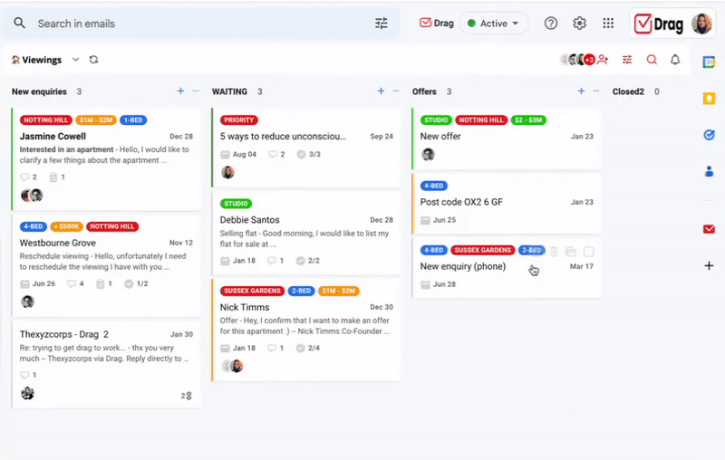 move emails to folders gmail